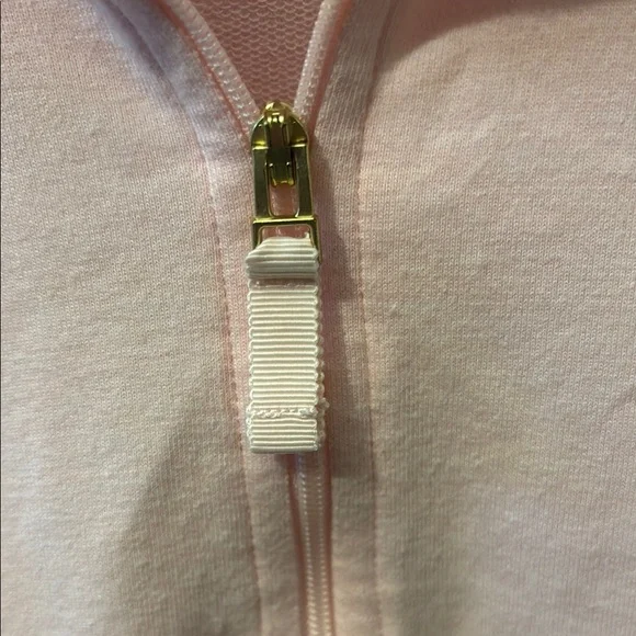 Lilly Pulitzer Pink Quarter-Zip Pullover with Ruffle Hem - Picture 4 of 5